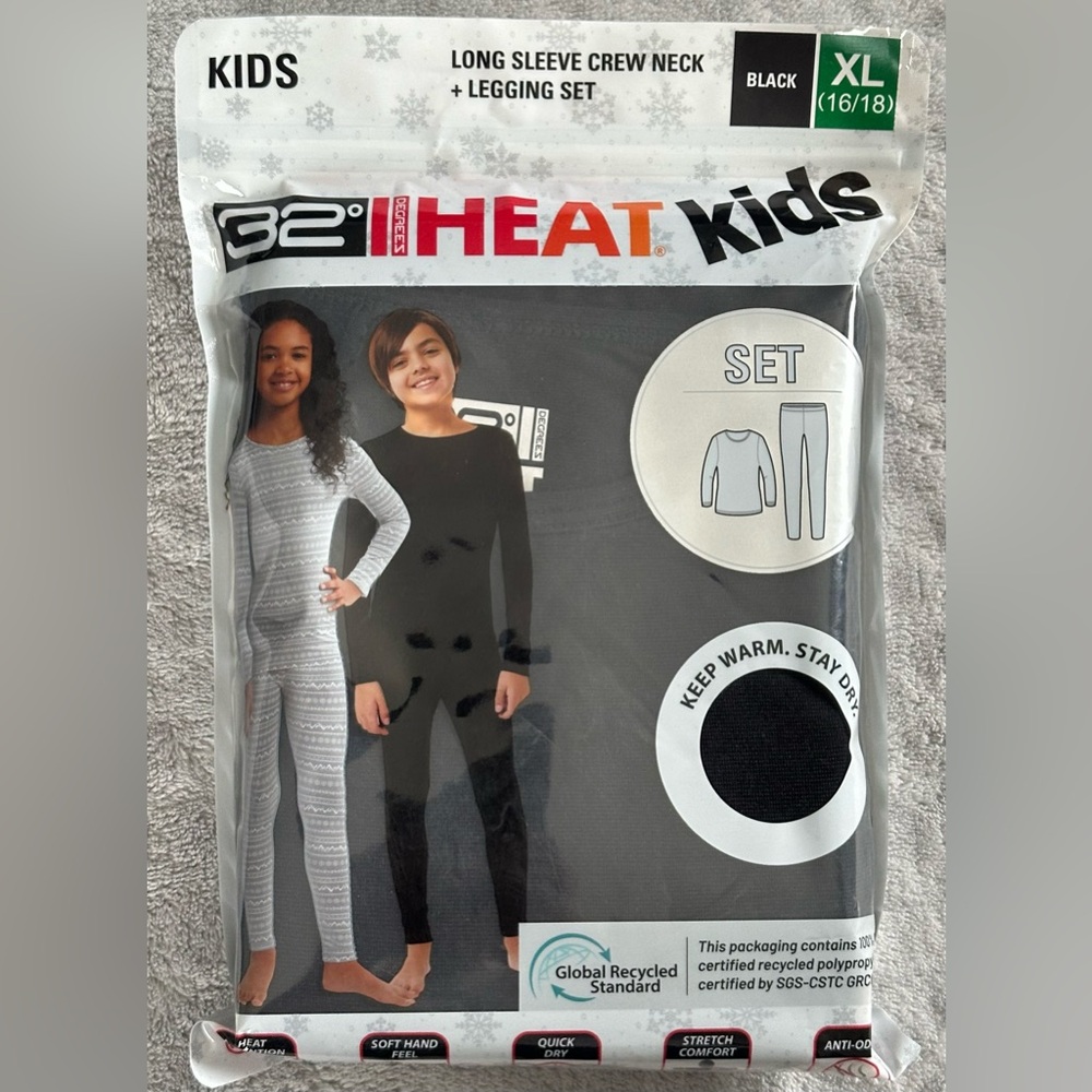 32 Degrees Kids' Heat Set/ Size: XL (16/18) NWT